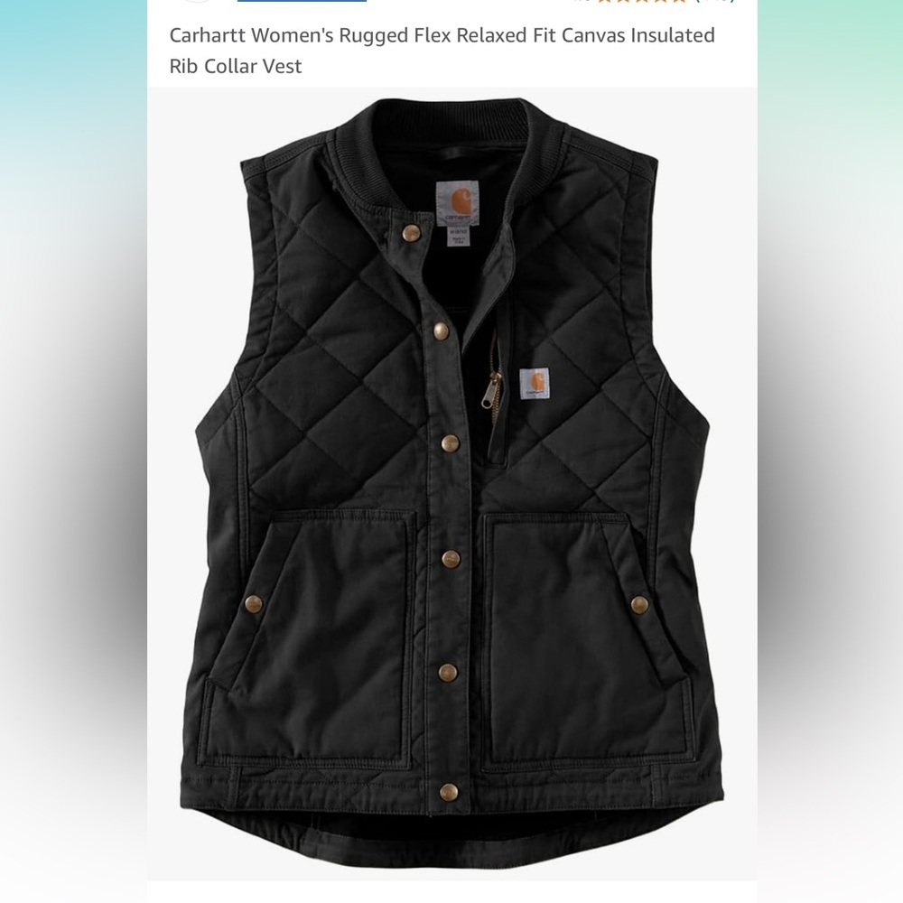 Carhartt Women's Rugged Flex Relaxed Fit Canvas Insulated Rib Collar Vest